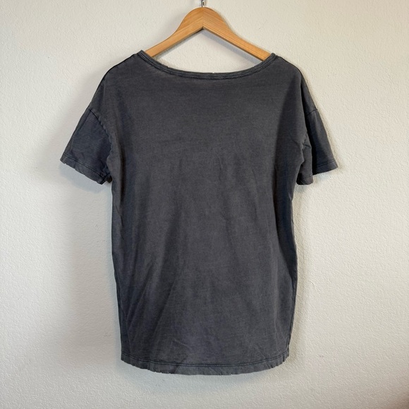 Aerie Distressed V Neck Boyfriend T Shirt Smoked Gray Short Sleeve Top Size Smal - Picture 7 of 12